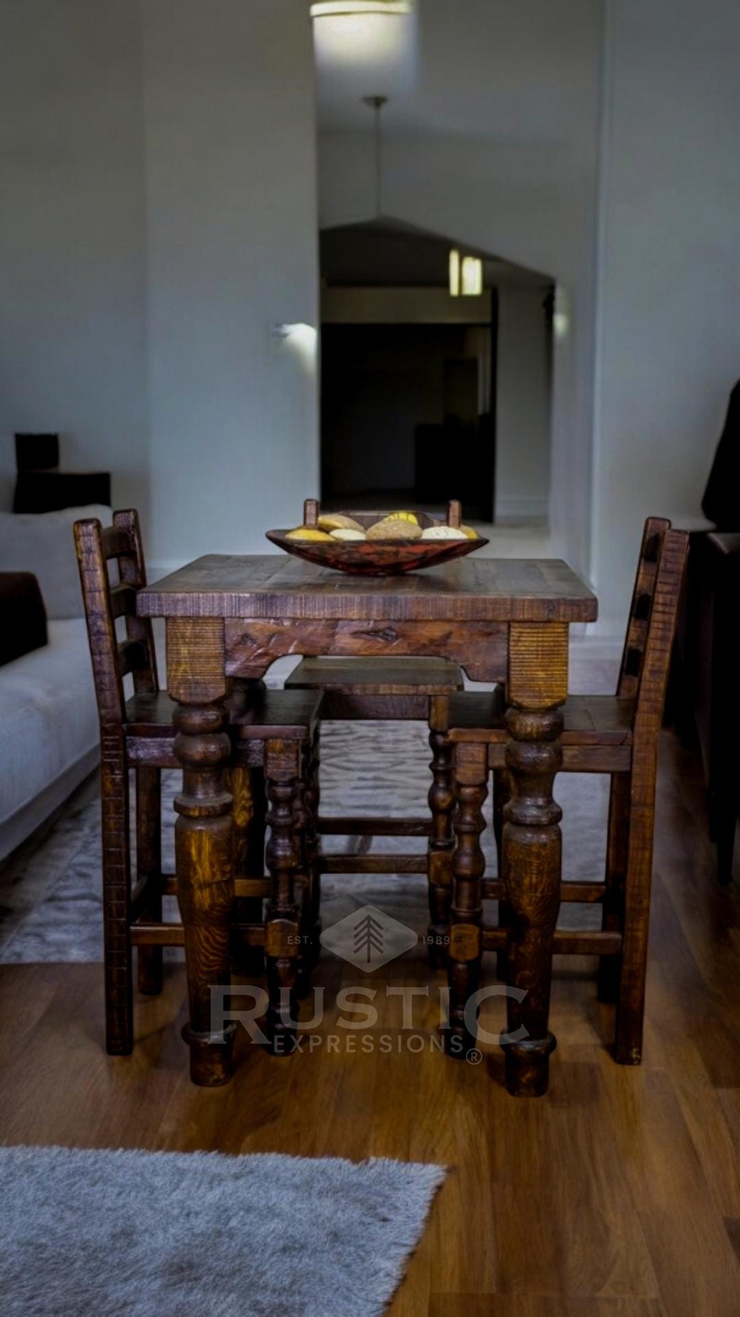 Old Fashion Pub Table - Vintage-Inspired Bistro Bar Table: Rustic Pub Furniture for Restaurant, Cafe, Kitchen & Man Cave