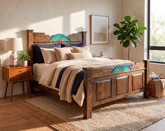 Tularosa Bed,  Handmade Rustic Queen & King Wood Bed, Handcrafted Wooden Bed, Rustic Farmhouse, Rustic Bed Frame