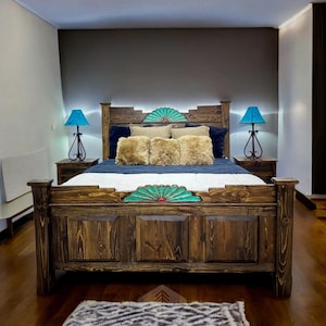 Tularosa Bed,  Handmade Rustic Queen & King Wood Bed, Handcrafted Wooden Bed, Rustic Farmhouse, Rustic Bed Frame