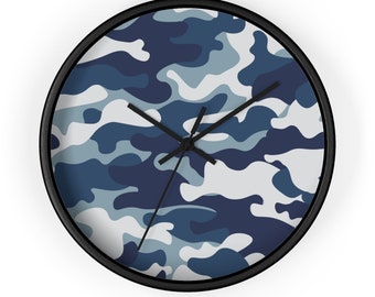 Blue Camo Custom Wall Clock