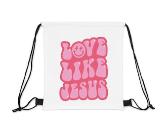 Love Like Jesus Drawstring Backpack Bag