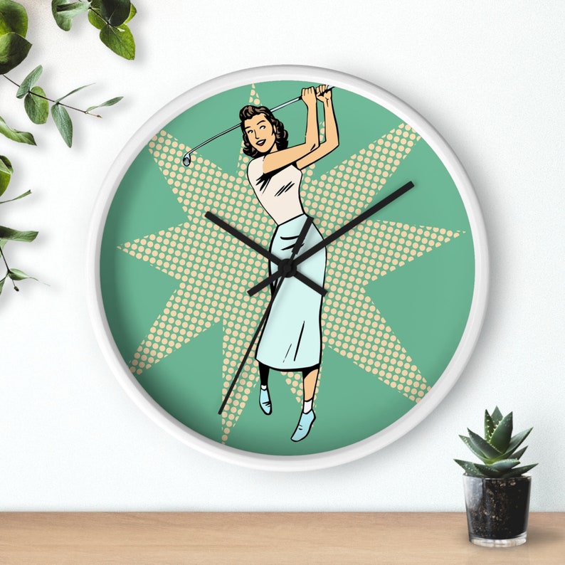 Ladies Golfer Wall Clock zdjęcie 3