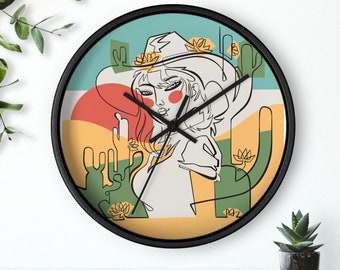 Cowgirl Home Decor Wall Clock