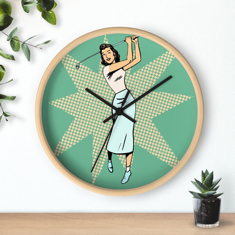 Ladies Golfer Wall Clock zdjęcie 5