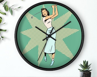 Ladies Golfer Wall Clock