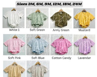 Levi and Lane Bubble Romper Farbkarte, Bubble Strampler Farbkarte, Business Farbkarte, leere Bubbler Strampler, Stickerei Rohlinge