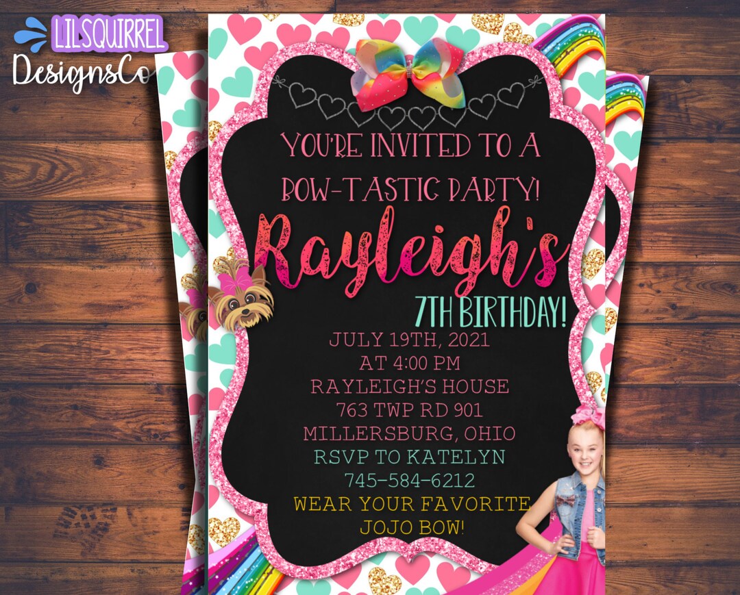 Jojo Siwa Birthday Party Invitation - Digital File - Any Age - Etsy