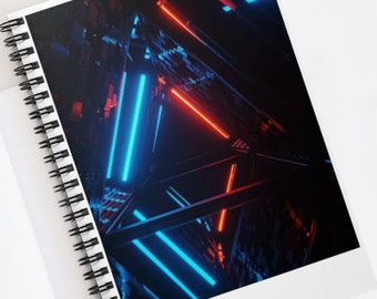 Spiral Notebook / cool notebook / Spiral cool neon notebook/spiral beautiful notebook
