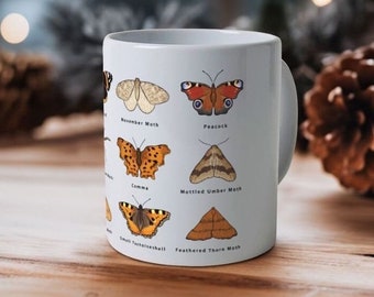 Gift for her Butterfly Mug Cosy Coffee Mug Natural Ceramic Mug Cute Mug Eco Friendly