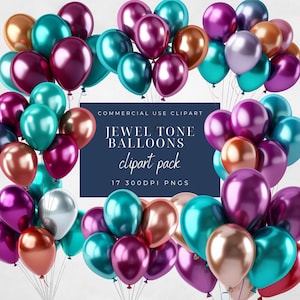 Juwel Ton Ballon Clipart Party Ballons -300DPI Transparent PNG-Lädt-Geburtstagskarten-Drucke-Kommerzielle Nutzung-Grafik für Party einlädt