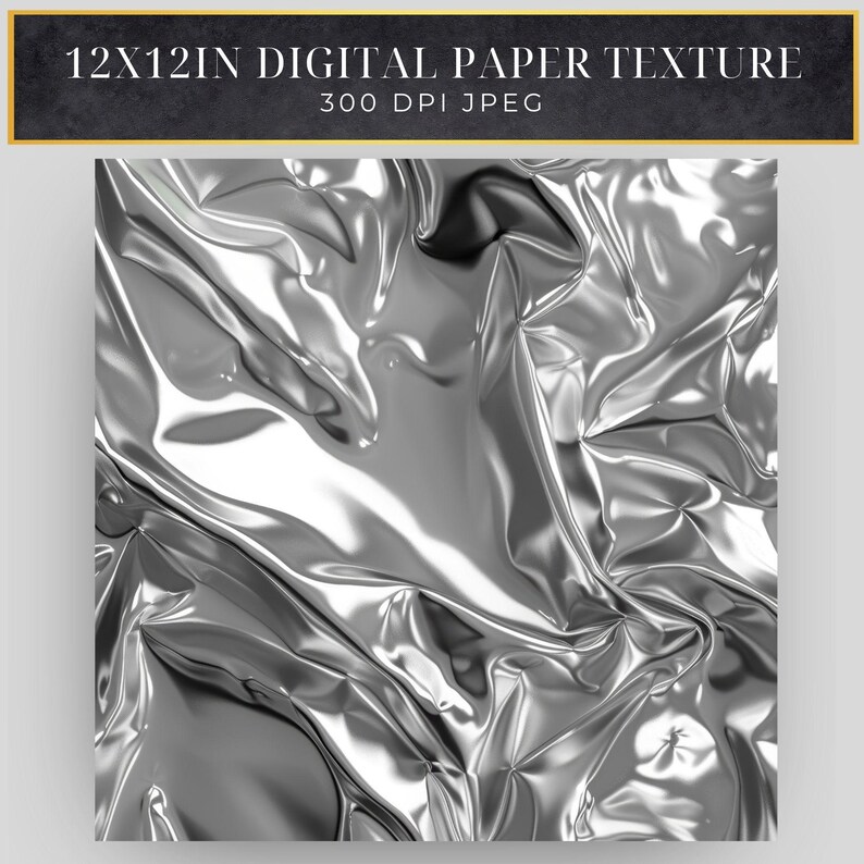 Silver Foil Digital Paper Texture Clipart-overlays -commercial Use ...