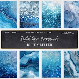 Light Blue Glitter Backgrounds-Digital Papers-Craft Supplies-Scrapbooking-Junk Journal-Background Art-invitation background-Alcohol ink