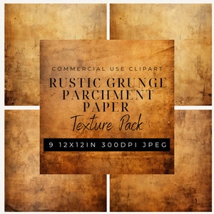 Rustic Grunge Parchment Paper Textures: Vintage Scrapbook Clipart (Digital Download)