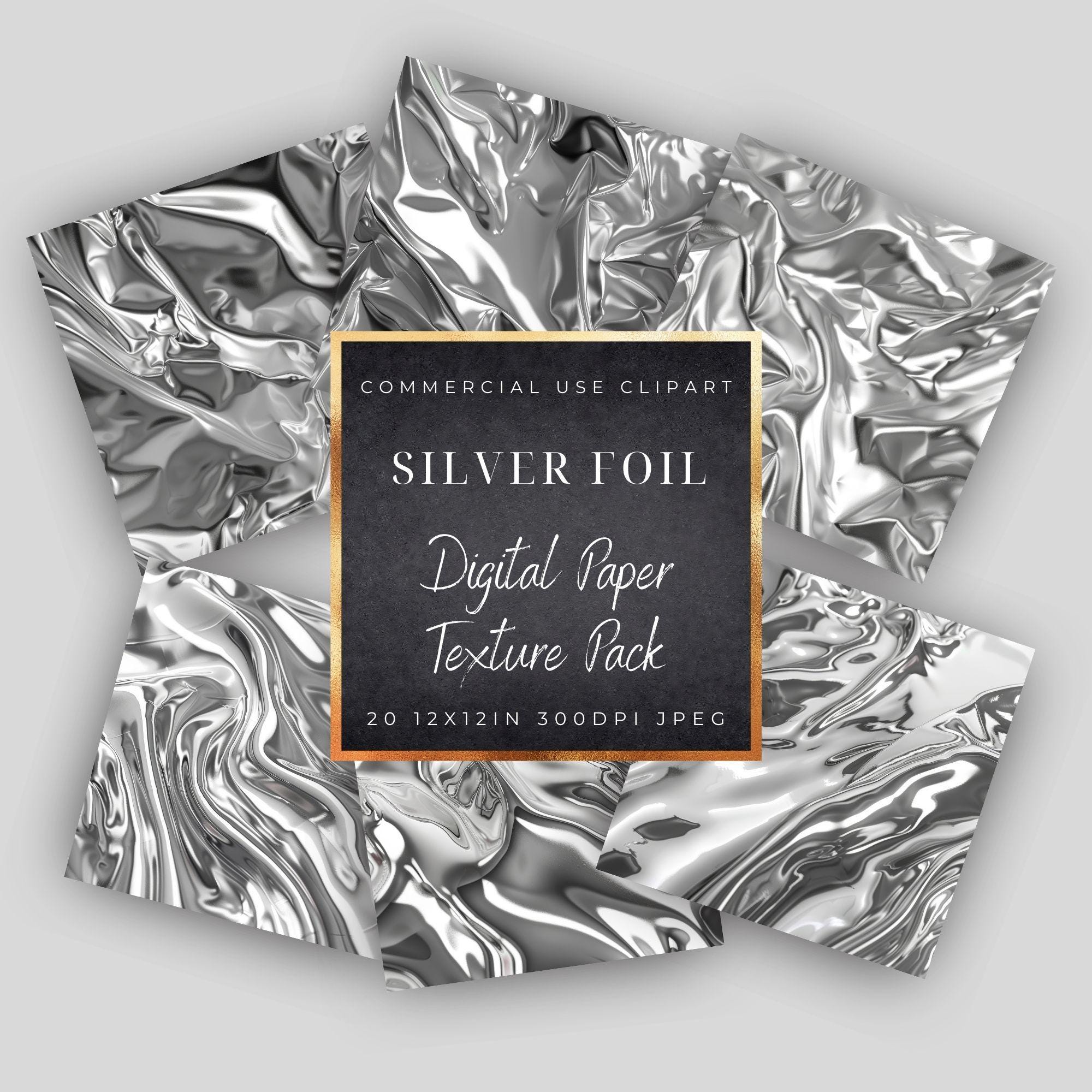 Silver Foil Digital Paper Texture Clipart-overlays -commercial Use ...
