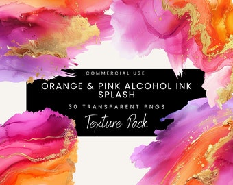 Pink and Orange Floral Clipart |Watercolor | Craft | Digital Download | Floral Clip Art | Flower Frame | Wedding Clipart | hot pink