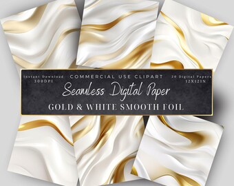 Gold Foil Seamless Digital Paper: Metallic Texture Backgrounds (Digital Download)