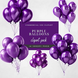 Paarse ballon clipart-300 DPI PNG-feest ballon Clip Art-uitnodigingen-verjaardagskaarten-prints-commercieel gebruik-feestje nodigt-verjaardag clipart