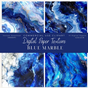 Blue Marble Digital Paper texture iridescent background texture clipart -Commercial Use-marble patterns-Scrapbook- Royal Blue Texture