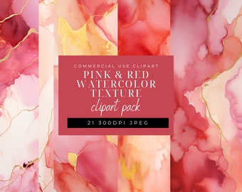 Aquarel alcoholinkt roze en rood textuur-digitale papers-paper Craft Supplies-scrapbooking-junk Journal-Valentines clipart-achtergrondkunst
