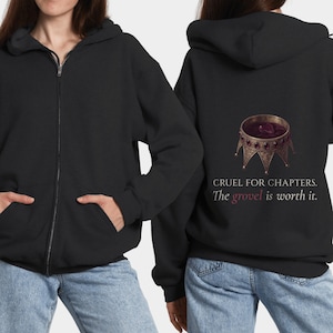 Birthday Gift for Book Lovers | Dark Romance Zip Up Hoodie for the Woman Who Stayed for the Grovel | Bully Romance Reader Present
