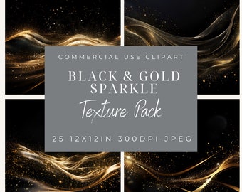 Black & Gold Sparkle Background Texture Pack-JPEG Images-Commercial Use -12x12in-digital paper-Scrapbook-background clip art- design element