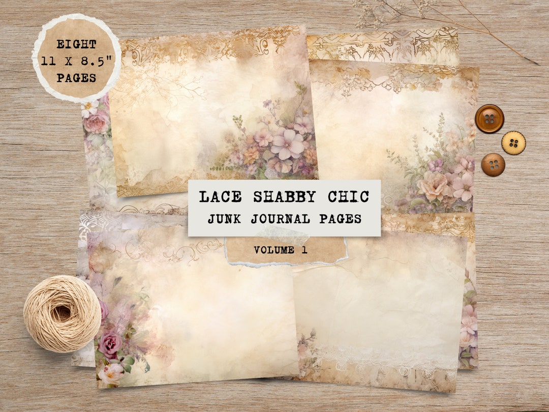 Victorian Lace Shabby Chic Printable Junk Journal Pages -scrapbooking ...
