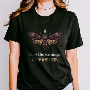 Gothic Gift for Her | Moth Shirt for the Dark Romance Reader Who Checks Every Trigger Warning First | Witchy Bookish Tee