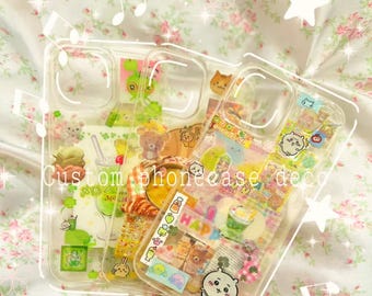 Custom Handmade Sticker Deco Phonecase (read description)