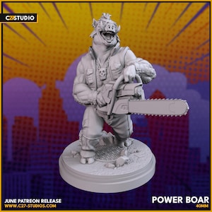 Bebop - TMNT Adventures - 3d Printed TTRPG Miniature