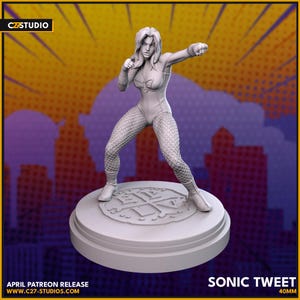 Black Canary - Crisis Protocol - DC Fan Art - 3d Printed TTRPG Miniature