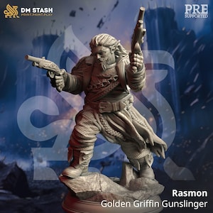 Rasmon - Golden Griffin Gunslinger - Tabletop RPG Miniature