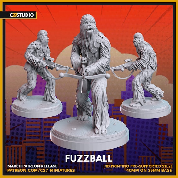 Chewbacca - Star Wars Fan Art - Shatterpoint - Legion - 3d Printed