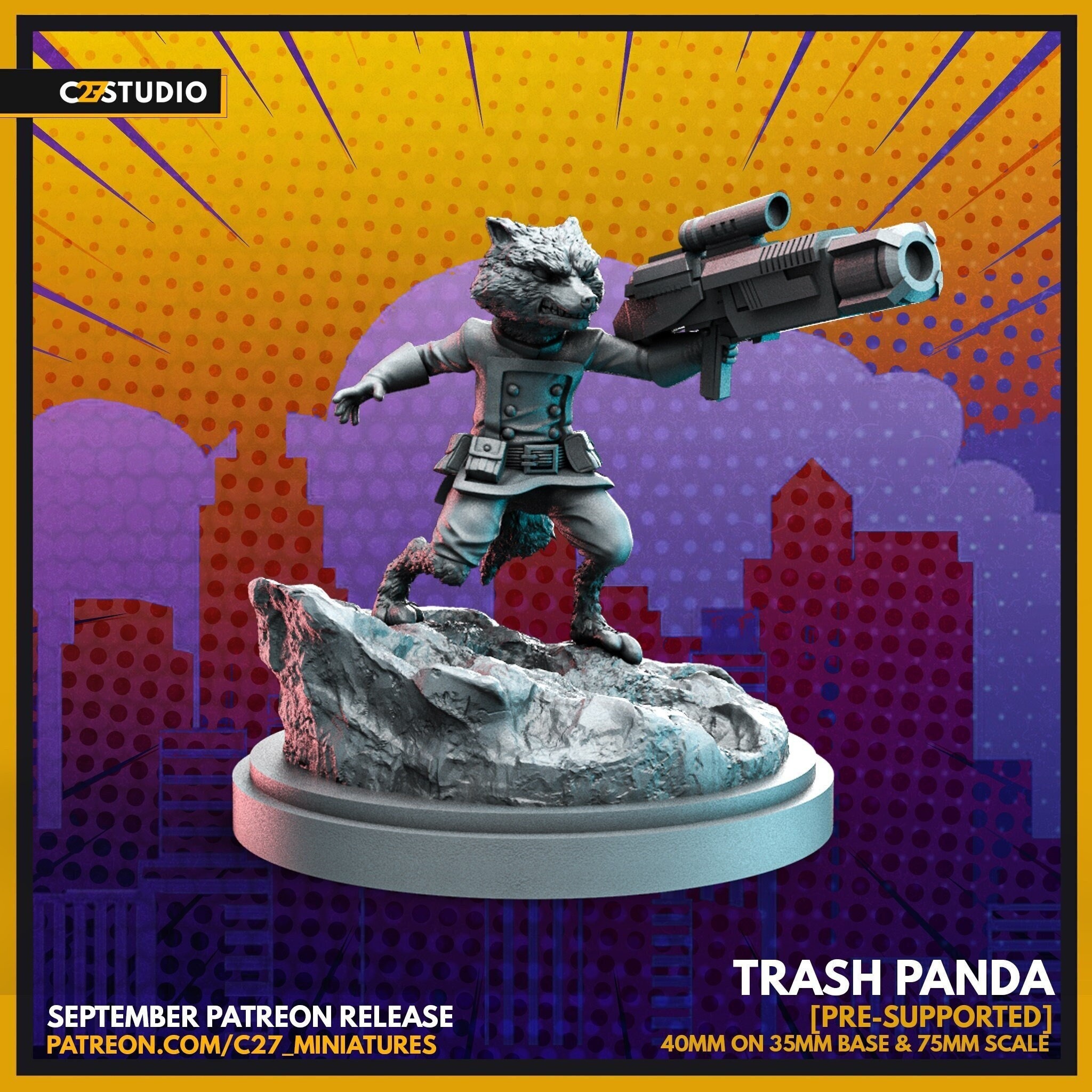 Rocket Raccoon - Crisis Protocol - Marvel Fan Art - 3d Printed