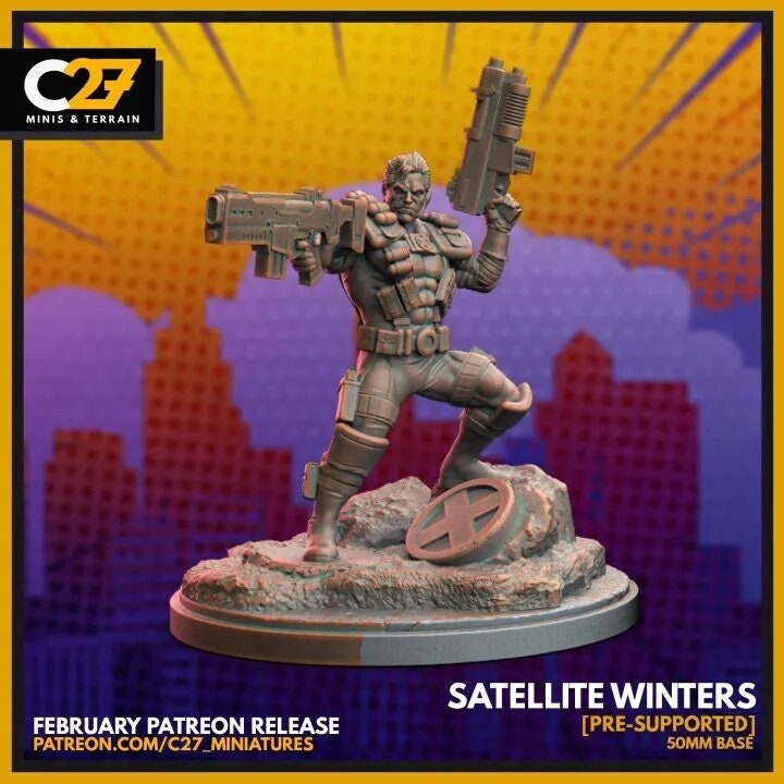 Cable - Crisis Protocol - Marvel Fan Art - 3d Printed TTRPG