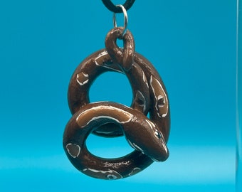 Handmade ball python clay pendant