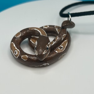 Handmade ball python clay pendant