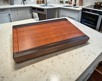 Cherry End Grain Butcher Block with Black Walnut Borders