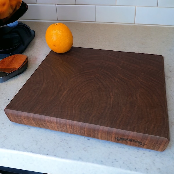 Black walnut end grain cutting board.