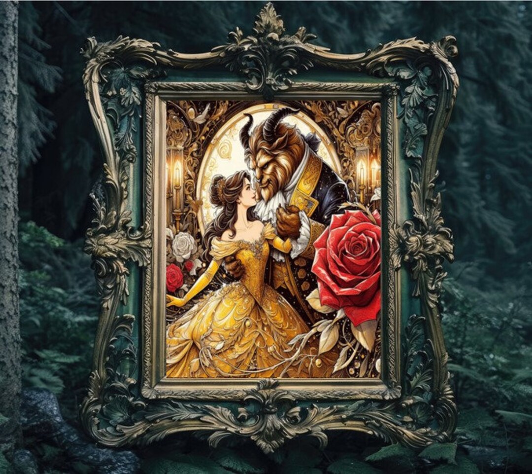 Beauty and the Beast Red Rose, Holding Hands Medieval Renaissance Fairy