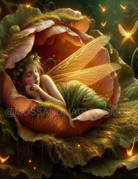Fairy Sleeping in a Flower Fairy Tale Hans Christian Andersen