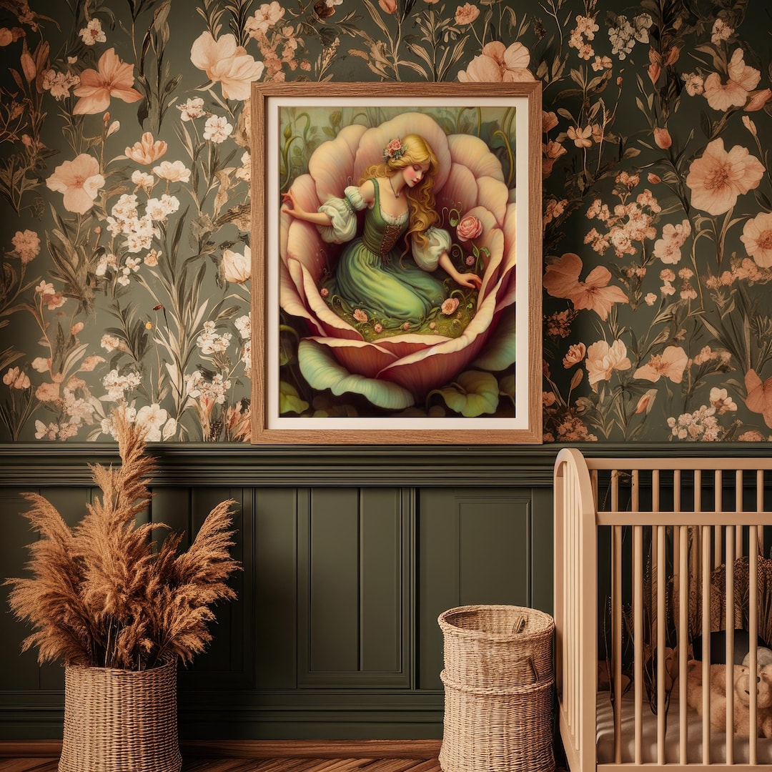 Hans Christian Andersen Thumbelina in a Flower Fairy Tale Vintage Painting  Art Wall Decor Nursery Child Room Art Poster Photo Picture Print - Etsy, image size:1080x1080