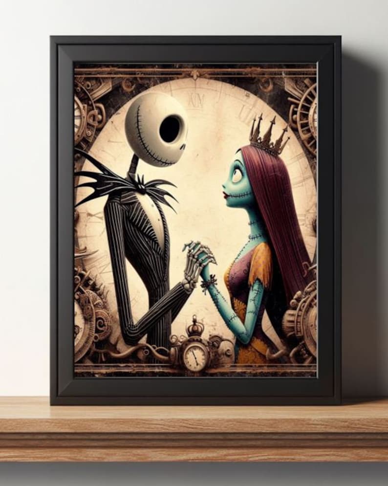 Jack & Sally Holding Hands Nightmare Before Christmas Vintage Medieval ...