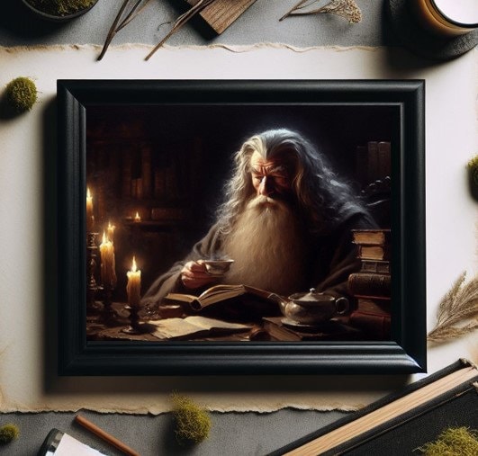 lord-of-the-rings-gandalf-reading-a-book-in-gondor-minas-tirith