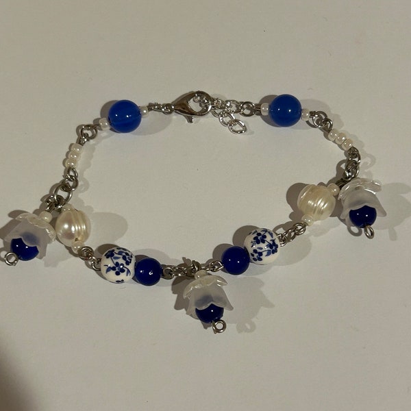 Blue Bellflower Bracelet