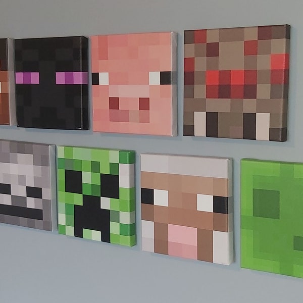 Minecraft wall art - Etsy