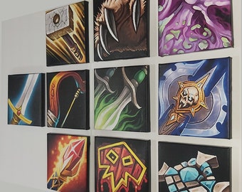 Warcraft Class Icons 8x8 Canvas prints