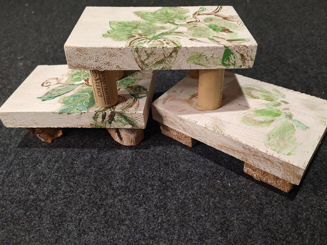 Hand Painted Farmhouse Wood Riser: Birch & Vine Design. - Etsy