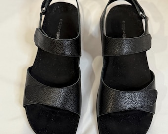 Sandalias Hartwell de cuero negro Easy Spirit nuevas, talla 8 1/2