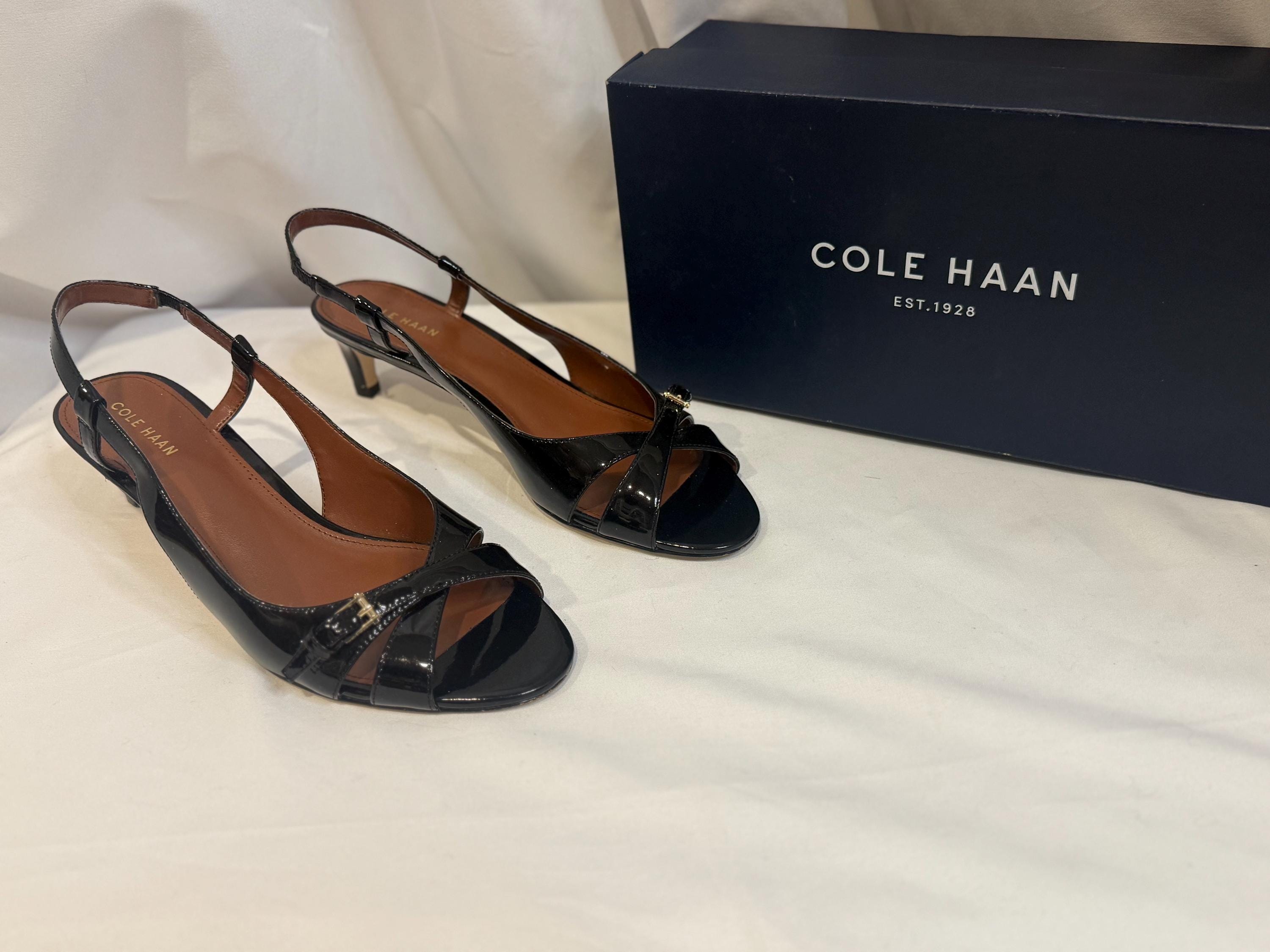 Mules Cole Haan G Series Nike Air - Cuir Noir Plateforme - Taille US 9 Femme, Occasion