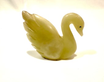 Hand Carved Quartz Swan Figurine